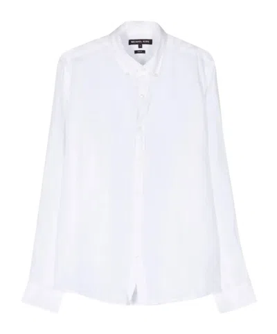 MICHAEL KORS MICHAEL KORS SLUB-TEXTURE CURVED HEM SHIRT