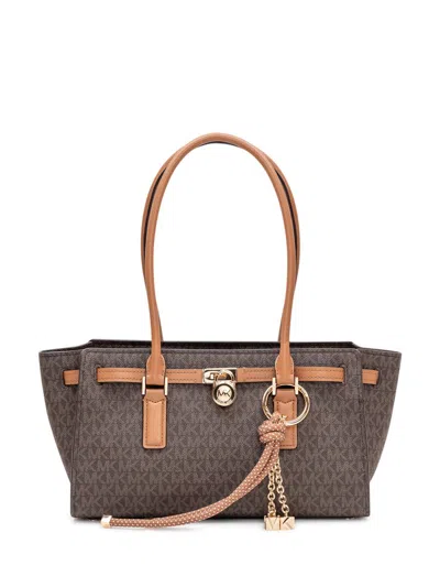Michael Kors Sm Ew Shoulder Tote In Brown
