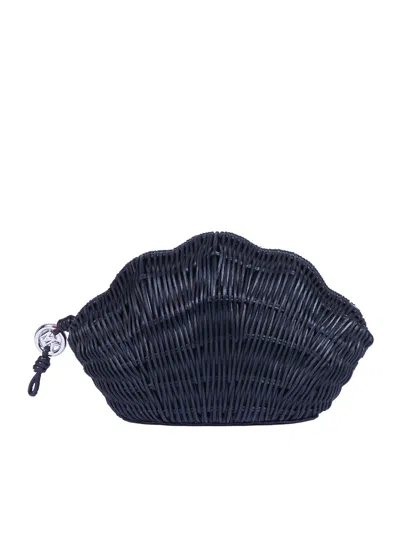 Michael Kors Sm Shell Clutch In Blue