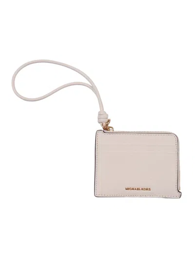 Michael Kors Sm Card Case Wristlet In Neutral