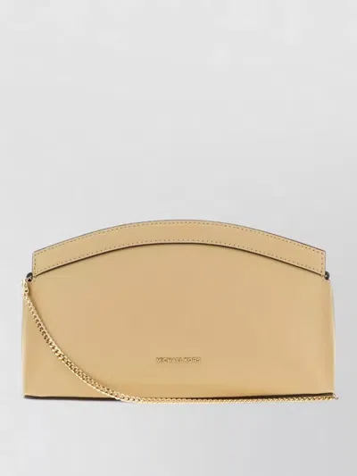 Michael Kors Small Athena Leather Clutch Curved Top Chain