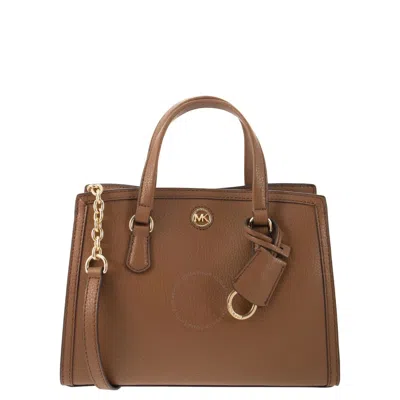Michael Kors Small Chantal Leather Messenger Bag In Gold
