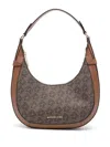 Michael Kors Small Crescent Tz Shoulder Bag In Brown
