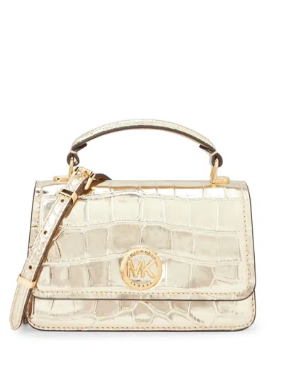Michael Kors Small Delancey Crossbody Bag In Gold