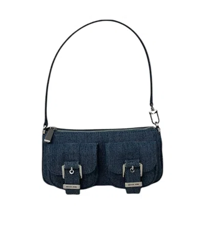 Michael Kors Small Denim Handbag In Black