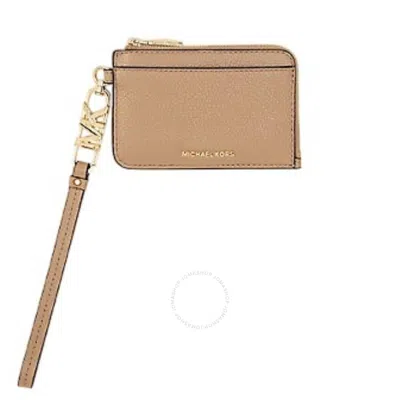Michael Kors Small Empire Leather Wallet In Beige