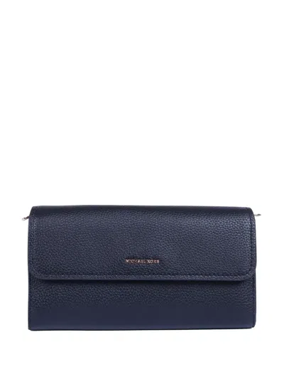 Michael Kors Small Grained Leather Shoulder Bag In Blue