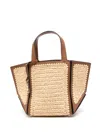 Michael Kors Jordi Small Hand-crocheted And Leather Tote Bag In Neutrals