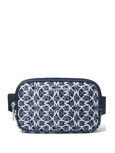 Michael Kors Small Khai Monogram Belt Bag In Blue