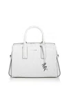 Michael Kors Small Laila Satchel In Optic/alluminum
