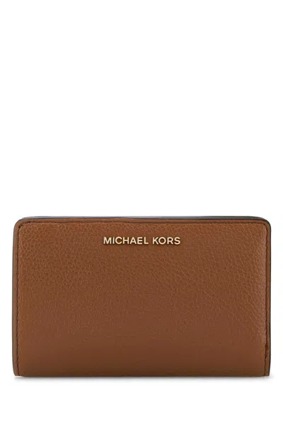 Michael Kors Caramel Leather Wallet In Brown