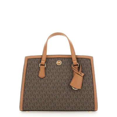 Michael Kors Small Logo Messenger Bag In Brown