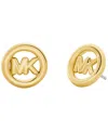 Michael Kors Small Logo Stud Earrings In Gold