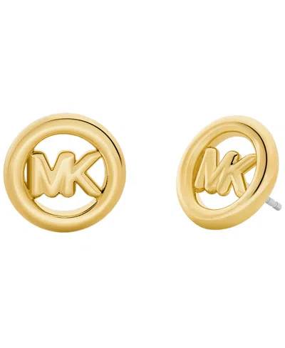 Michael Kors Small Logo Stud Earrings In Gold
