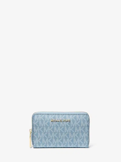 Michael Kors Small Logo Wallet In Blue
