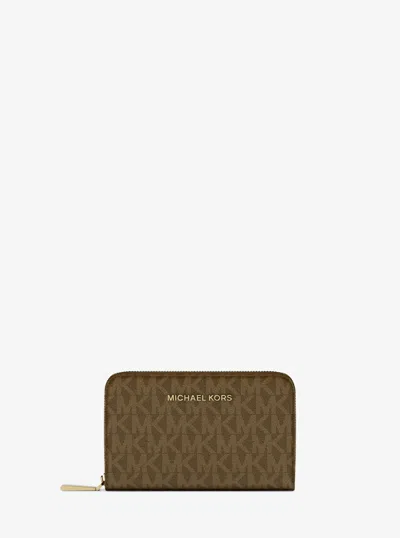 Michael Kors Small Logo Wallet In Green