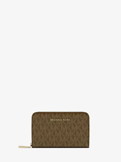 Michael Kors Small Logo Wallet In Green