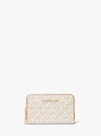 Michael Kors Small Logo Wallet In Neutral