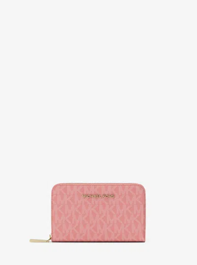 Michael Kors Small Logo Wallet In Pink