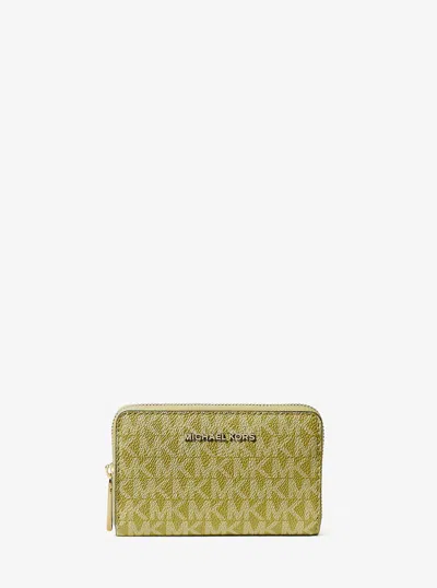 Michael Kors Small Logo Wallet In Green