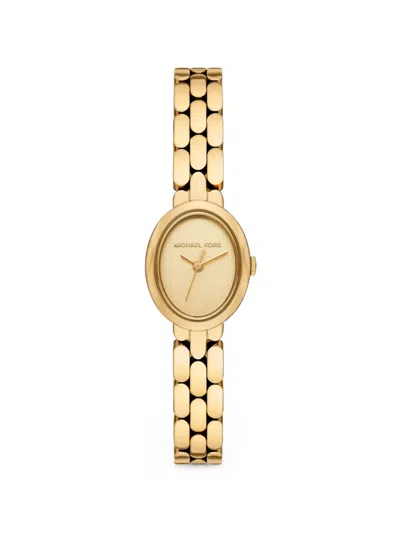 Michael Kors Small Maude 25mm Oval-face Watch In Gold