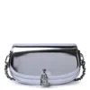 Michael Kors Small Mila Metallic Leather Shoulder Bag In Silver Tone