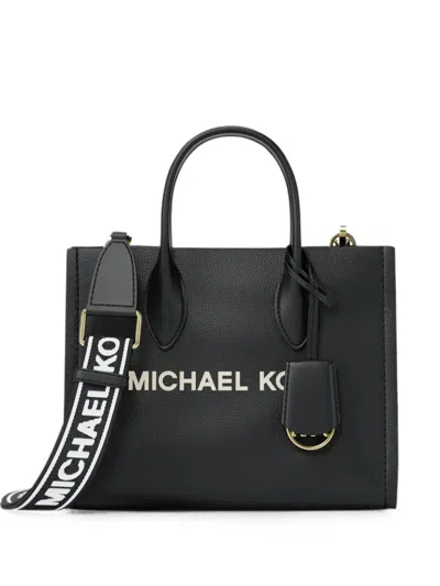 Michael Kors Small Mirella Leather Tote Bag In Black