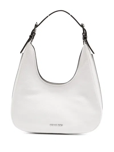 Michael Kors Small Nolita Pebbled Hobo Shoulder Bag In 白色