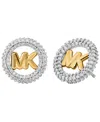 Michael Kors Small Pave Logo Stud Earrings In Gold