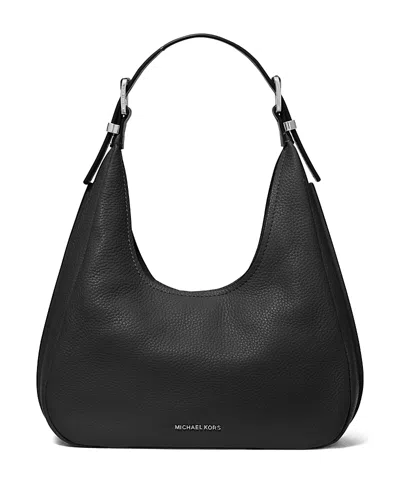 Michael Kors Small Pebbled Leather Hobo Shoulder Bag In Black