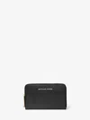 Michael Kors Small Pebbled Leather Wallet In Black