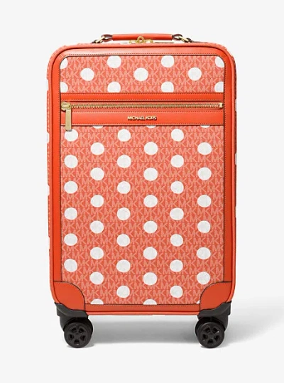 Michael Kors Small Polka Dot Signature Logo Suitcase In Red