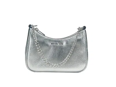 Michael Kors Small Pouchette Crossbody Bag In Silver