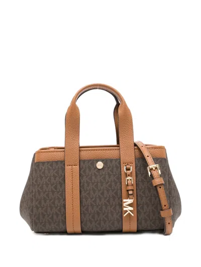 Michael Kors Small Romee Signature Logo Bag In Brown