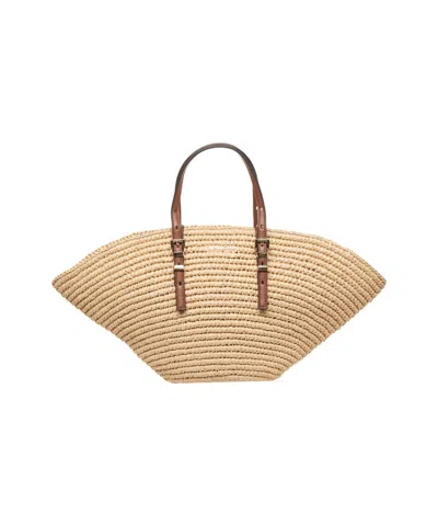 MICHAEL KORS MICHAEL KORS SMALL STRAW SHOPPER 'ISA'