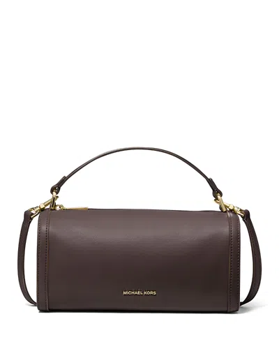 Michael Kors Small Top Handle Barrel Crossbody In Chocolate