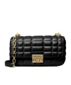 Michael Kors Large Tribeca Quilted Chain Shoulder Bag In Black