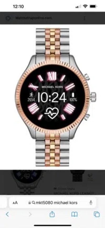 Pre-owned Michael Kors Smartwatch Silver/rose Gold Gen 5 Lexington Smartwatch Mkt5080