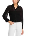 Michael Kors Smocked Blouse In Black