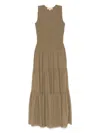 Michael Kors Smocked Tank Dress In Green