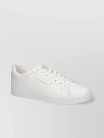 Michael Kors Smooth Grain Low-top Leather Sneakers In White