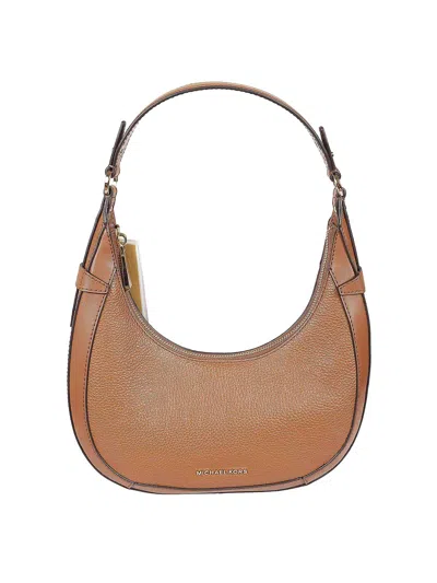 Michael Kors Smooth Textured Leather Bag In Light Brown