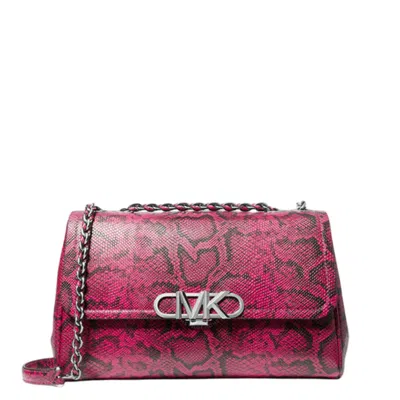 Michael Kors Snake Embossed Leather Shoulder Bag In Gray