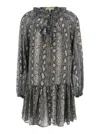 Michael Kors Snake Ls Ruffle Mini Drs