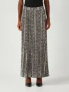 Michael Kors Snake Print Pleated Crepe Skirt With Elastic Waistband In Animal Print
