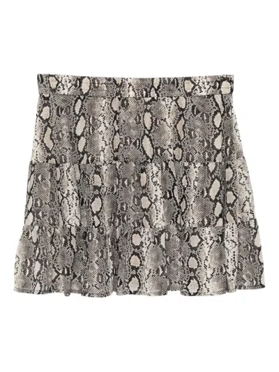 Michael Kors Snake-print Mini Skirt In Multi
