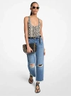 Michael Kors Snake Print Scoop-neck Bodysuit In Animal Print