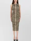 Michael Kors Snake Print Sleeveless Midi Dress