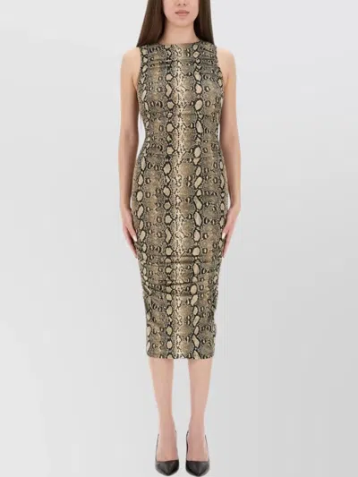 Michael Kors Snake Print Sleeveless Midi Dress