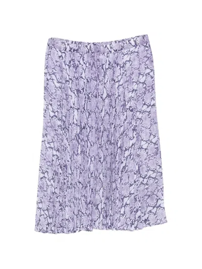 Michael Kors Snake-print Midi Skirt In Blue